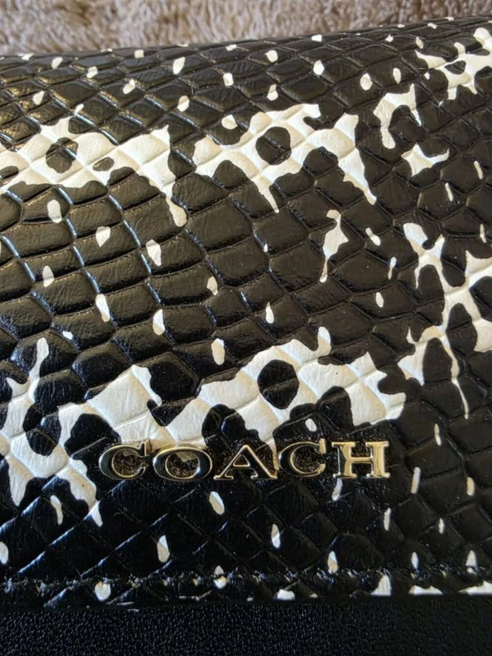 NWT Coach Bleecker Cooper Satchel Wallet Set Two Tone Python Leather 27984 BLK